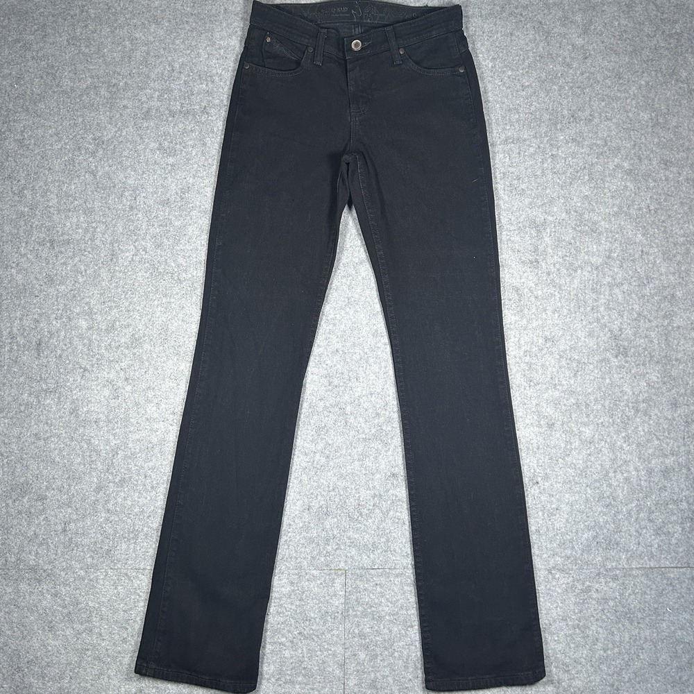 Wrangler Denim Jeans Women's Size 3/4 (28x36) Black Q-Baby No‎ Gap Waistband